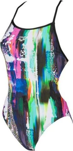 Swimsuit One Piece Woman ARENA Vivid Booster Pink Black