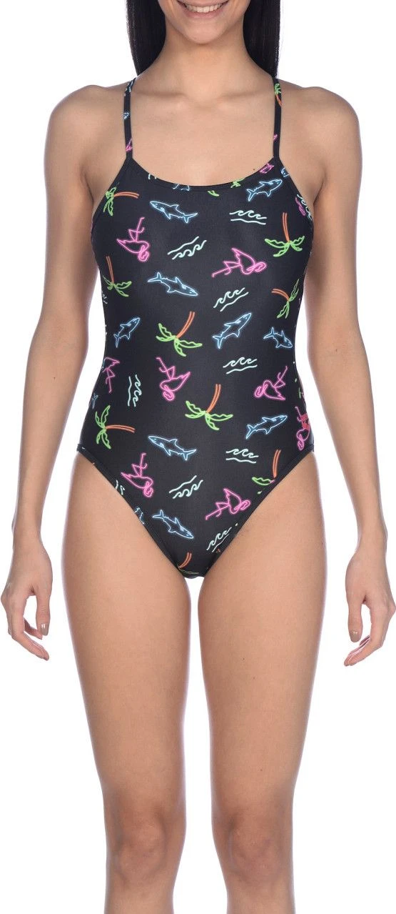 Swimsuit One Piece ARENA NEON LIGHTS REVERSIBLE Black Multi-colors 4 Swimsuit One Piece ARENA NEON LIGHTS REVERSIBLE Black Multi-colors - Image 2