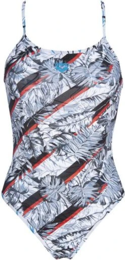 ARENA Woman Floral Logo Reversible Challenge Back Multi Black