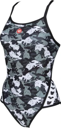 Women's Arena Crazy Camo Cats Superfly Back One-Piece Swimsuit