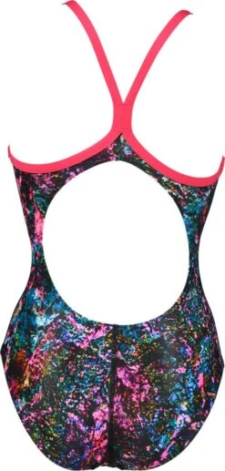 Arena Mountains Texture Light Drop Back One-Piece Swimsuit Pink Multi-Coloured -Arena 210332860f6c5d4a7d439.21807890