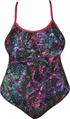 Women's Arena Mountains Texture Light Drop Back One-Piece Swimsuit Plus Size