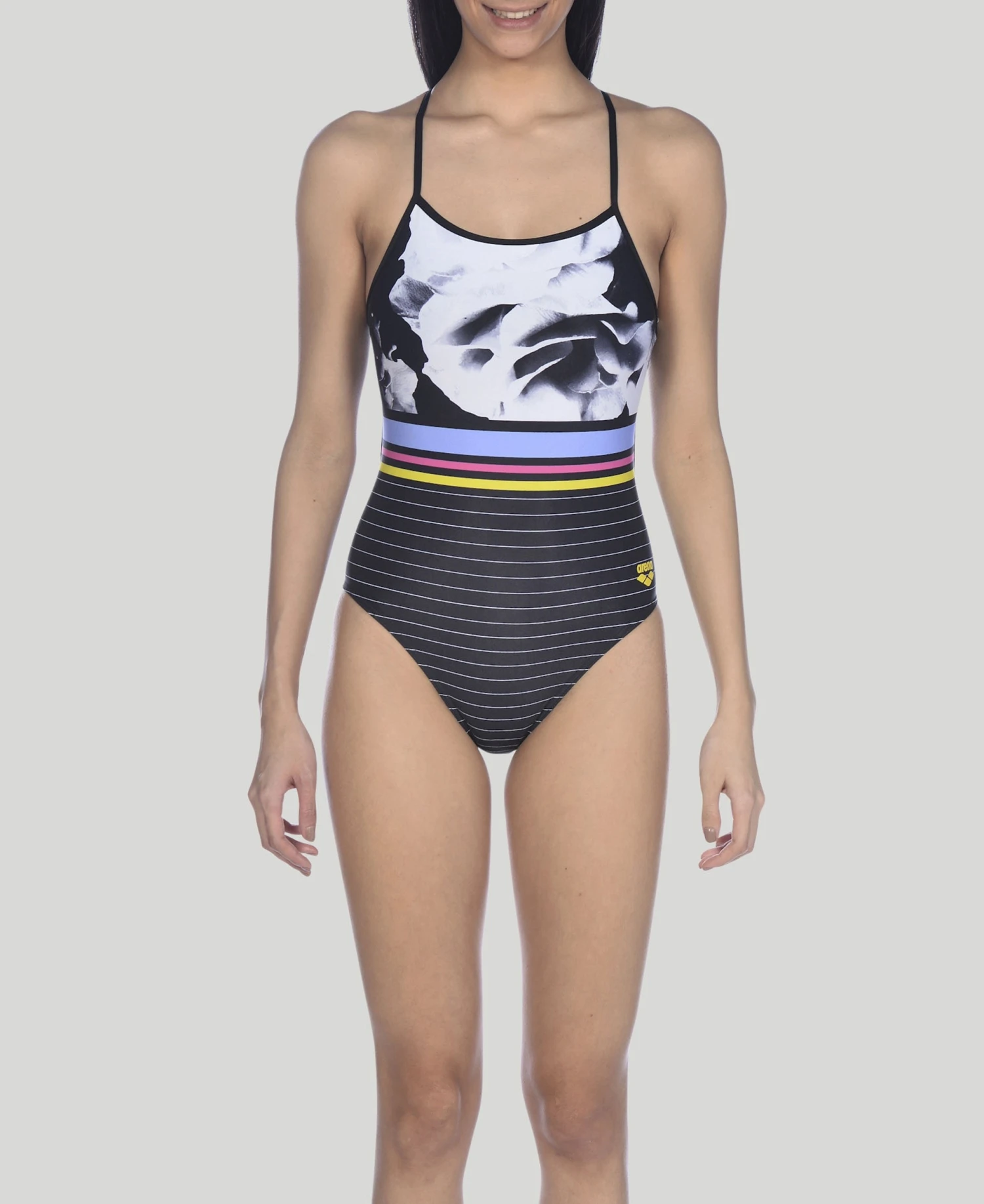 Arena Dark Floral Stripes Accelerate Back One Piece 7 Arena Dark Floral Stripes Accelerate Back One Piece - Image 5