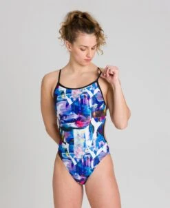 Arena Painterly Lace Back One Piece