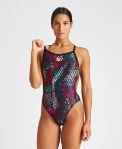 Arena Marbled Snake X Criss Cross Back One Piece