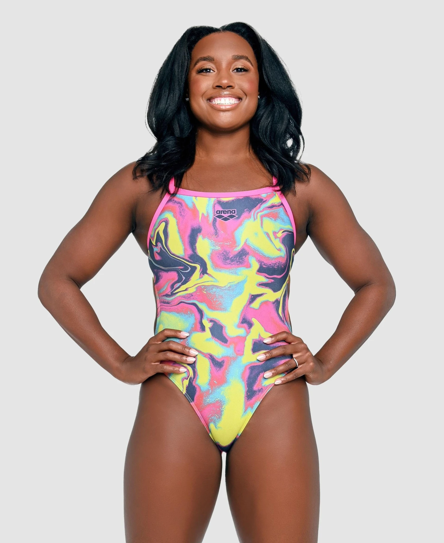Arena Simone Manuel Capsule Collection Challenge Back - Marbleous Magenta 4 Arena Simone Manuel Capsule Collection Challenge Back - Marbleous Magenta - Image 2